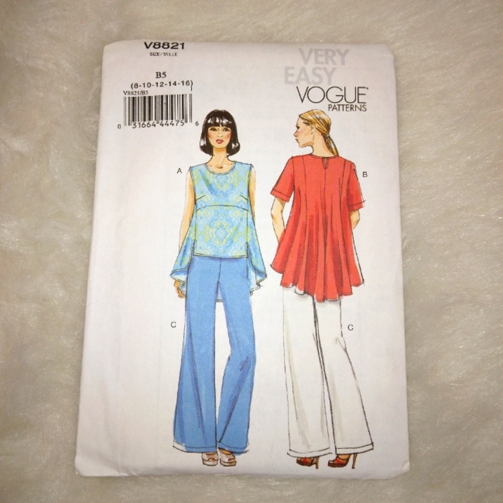 VOGUE 8821 Misses Tunic & Pants Size 8-10-12-14-16